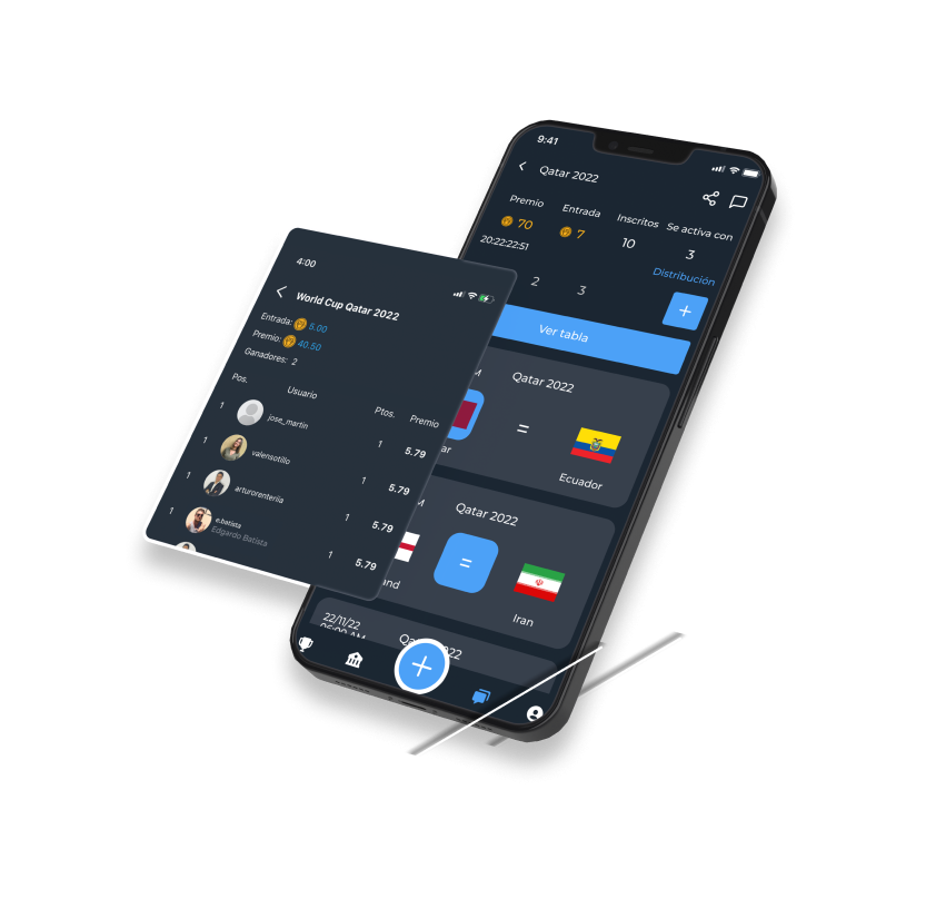 Preview de la app Juega Cobra que muestra la lista de usuarios participando en la quiniela.